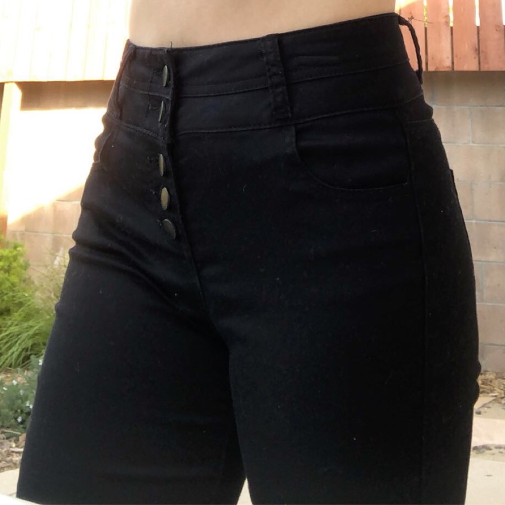 High waisted black jeans